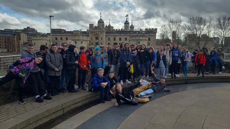 Picture of students on their residential trip to London